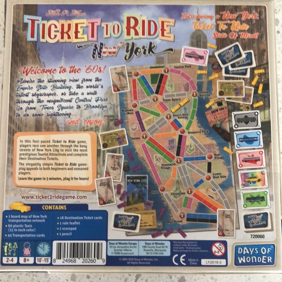 Ticket To Ride 🗽New York Board Game - Picture 2 of 2